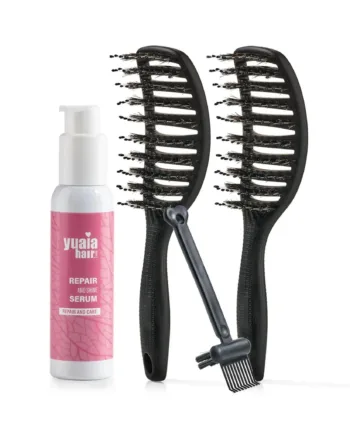 Ultimative Detangler Sæt   Stk Soft Black  Gratis Hårserum Og Cleaning Brush
