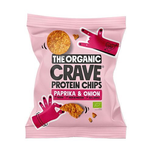 Veganske Protein Chips    Paprika   Onion økologiske 30 Gram