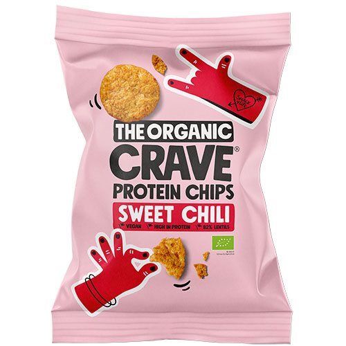Veganske Protein Chips    Sweet Chili økologiske 75 Gram