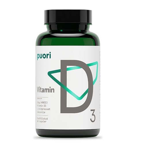 Vitamin D3 10mcg   Kokosolie Puori 60 Kapsler