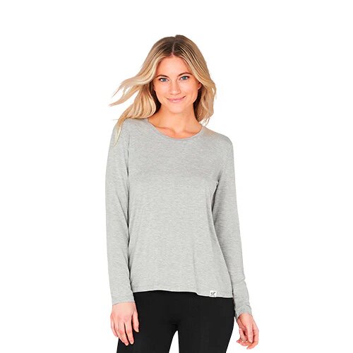 Women   Long Sleeve Round Neck  -shirt Grå Str