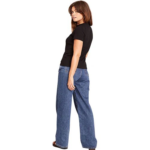 Women   Ribbed Crew Neck  -shirt Sort Str