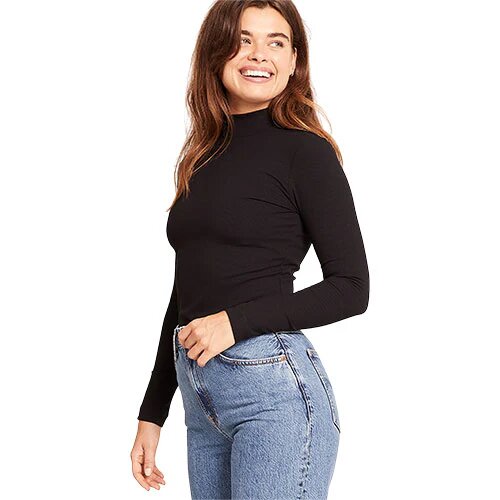 Women   Ribbed Turtleneck Top Sort Str