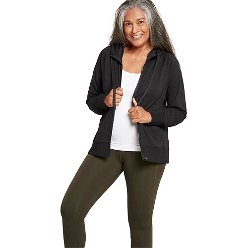Women   Weekend Zip-up Hoodie Black Str  Xs