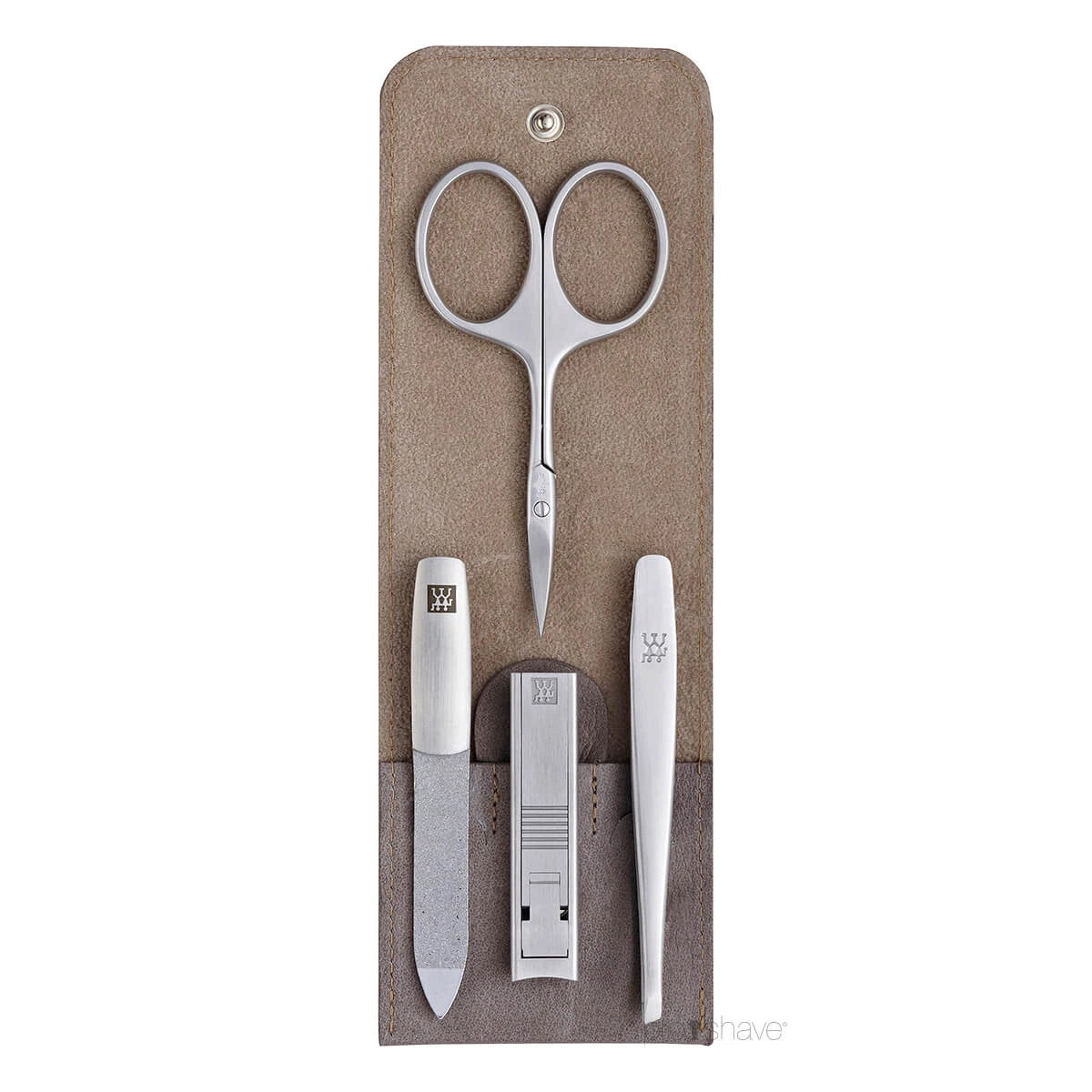 Zwilling Manicuresæt    Dele  Klik-luk Etui  Gråbrun Læder