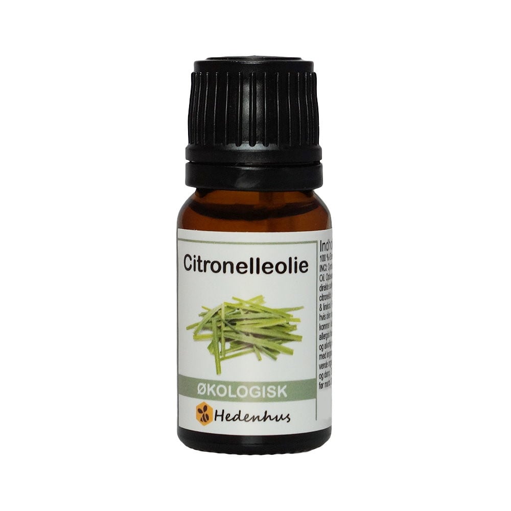 æterisk Citronellaolie økologisk 10 Ml Hudpleje Aromaterapi Naturlig Insektafvisende Hedenhus Citronelle Olie