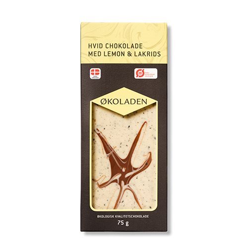 økoladen Chokolade Hvid Lemon Lakrids 75g