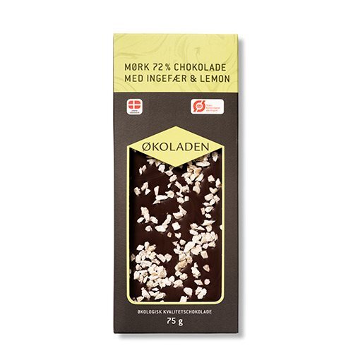 økoladen Chokolade Mørk Ingefær Lemon 75g